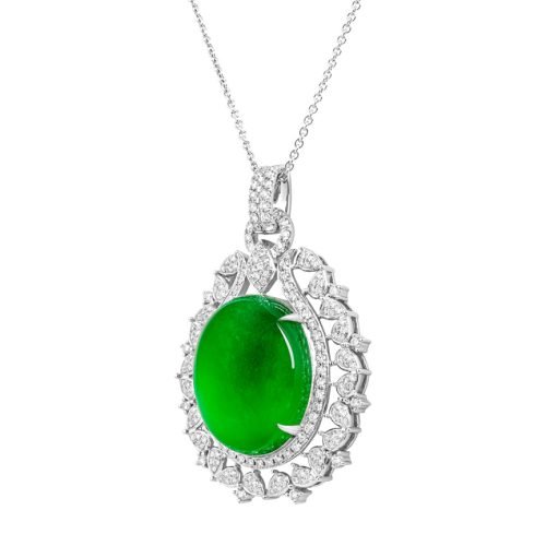 necklace with Jadeite and Diamond Pendant packshot photo